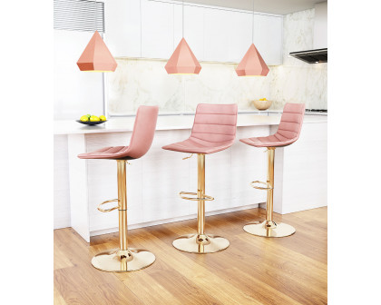 ZUO Prima Bar Chair - Pink/Gold