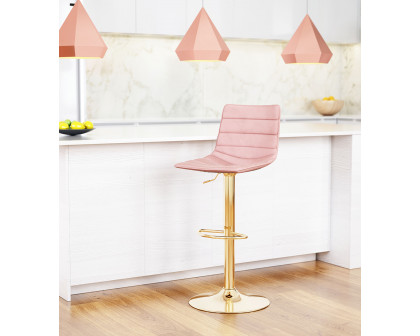 ZUO Prima Bar Chair - Pink/Gold