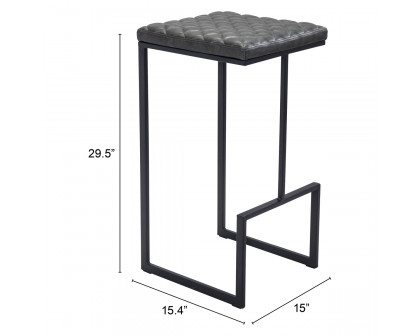 ZUO Element Barstool - Gray/Black