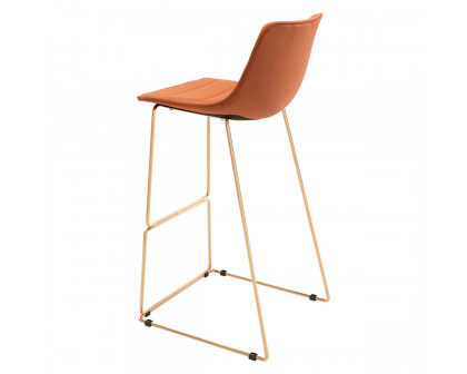 ZUO Adele Bar Chair - Orange