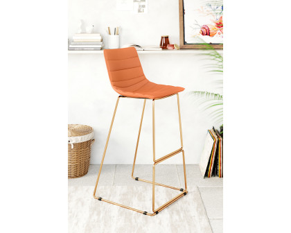 ZUO Adele Bar Chair - Orange