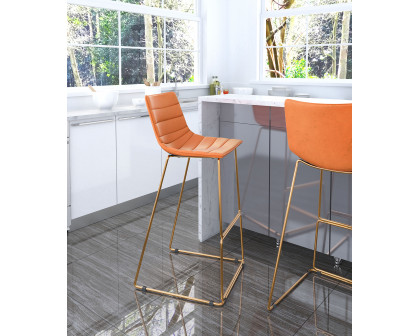 ZUO Adele Bar Chair - Orange