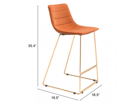 ZUO Adele Bar Chair - Orange