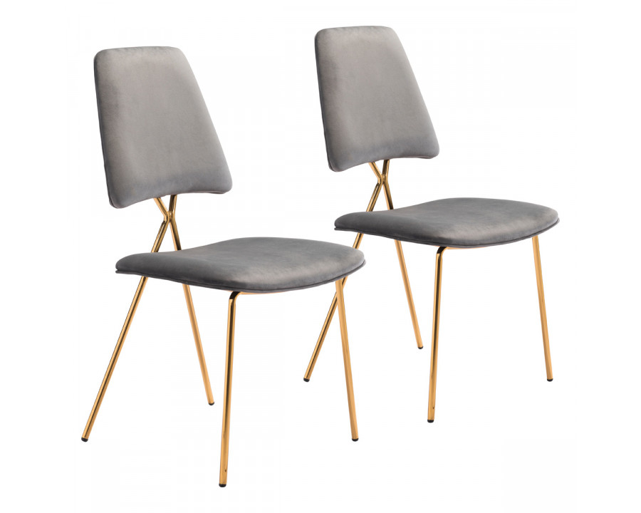 ZUO Chloe Dining Chair (Set Of 2) - Gray/Gold