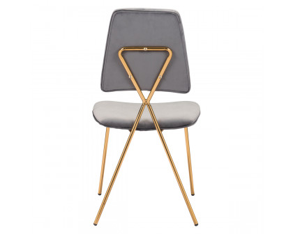 ZUO Chloe Dining Chair (Set Of 2) - Gray/Gold