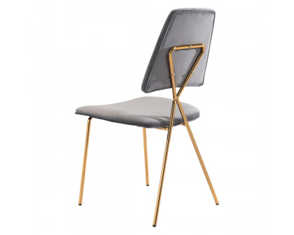 ZUO Chloe Dining Chair (Set Of 2) - Gray/Gold