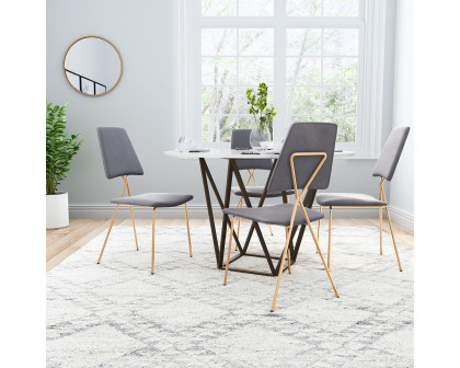 ZUO Chloe Dining Chair (Set Of 2) - Gray/Gold