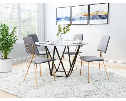 ZUO Chloe Dining Chair (Set Of 2) - Gray/Gold