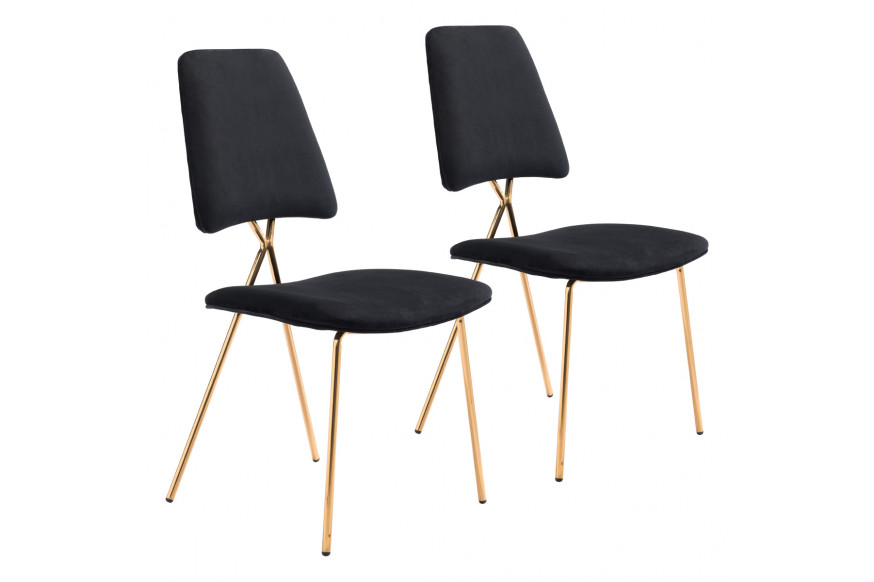 ZUO™ Chloe Dining Chair (Set Of 2) - Black/Gold