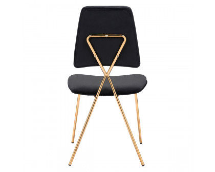 ZUO™ Chloe Dining Chair (Set Of 2) - Black/Gold