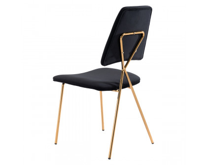 ZUO™ Chloe Dining Chair (Set Of 2) - Black/Gold