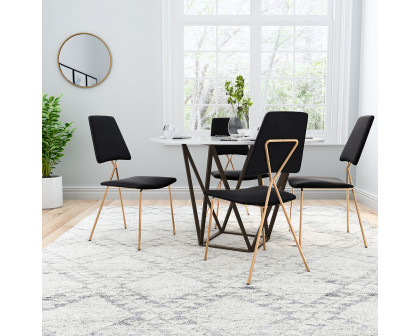 ZUO™ Chloe Dining Chair (Set Of 2) - Black/Gold