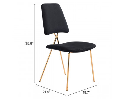 ZUO™ Chloe Dining Chair (Set Of 2) - Black/Gold