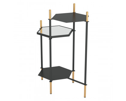 ZUO - William Side Table in Gold/Black