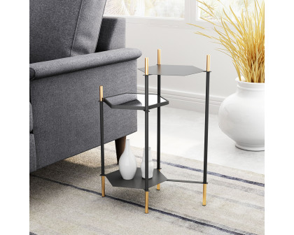 ZUO - William Side Table in Gold/Black