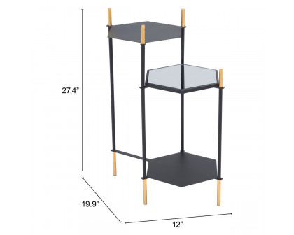 ZUO - William Side Table in Gold/Black