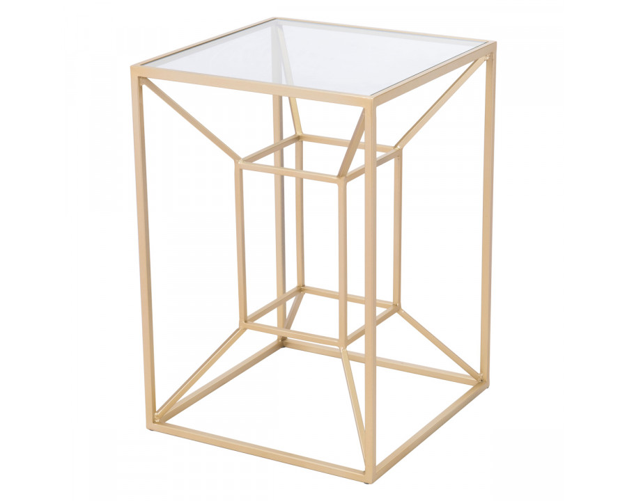 ZUO - Canyon Side Table in Clear/Gold