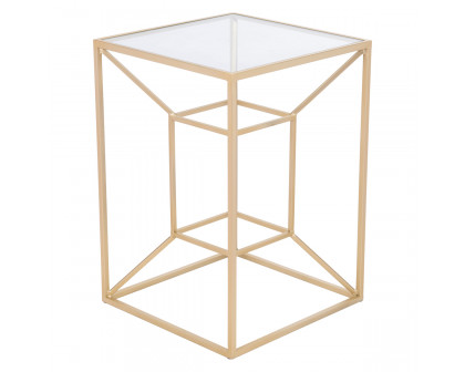 ZUO - Canyon Side Table in Clear/Gold