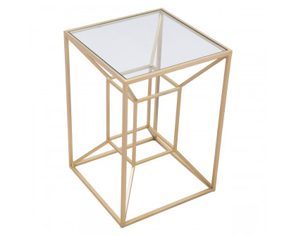 ZUO - Canyon Side Table in Clear/Gold