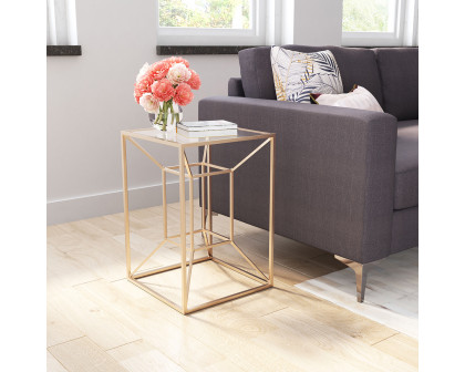 ZUO - Canyon Side Table in Clear/Gold