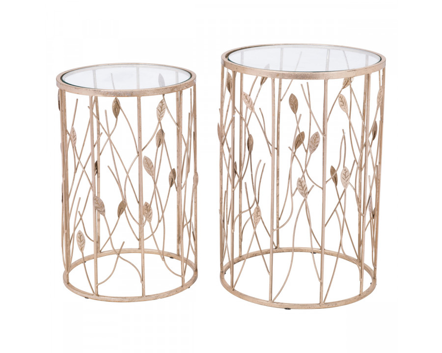 ZUO - Sage Side Table (Set Of 2) in Clear/Gold