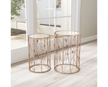 ZUO - Sage Side Table (Set Of 2) in Clear/Gold