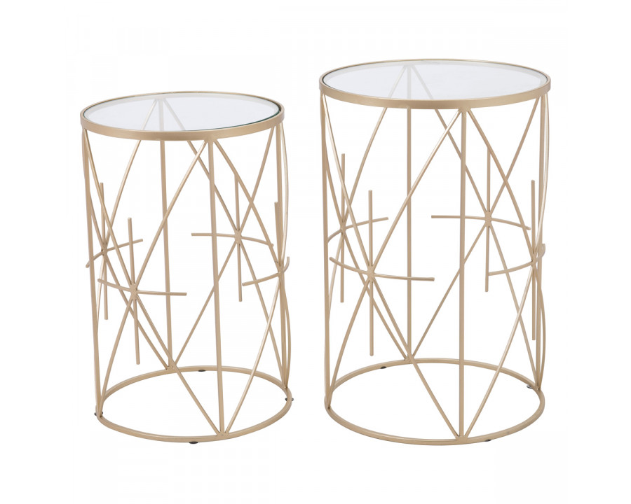 ZUO - Hadrian Side Table (Set Of 2) in Clear/Gold