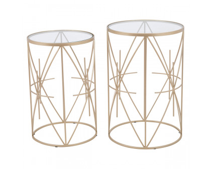 ZUO - Hadrian Side Table (Set Of 2) in Clear/Gold