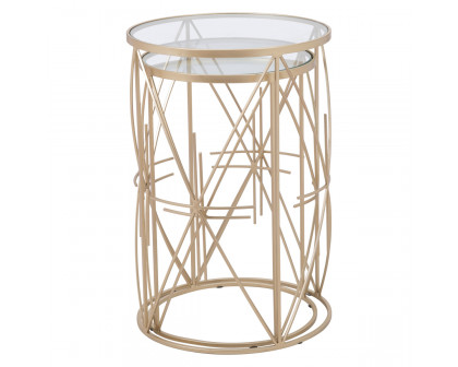 ZUO - Hadrian Side Table (Set Of 2) in Clear/Gold