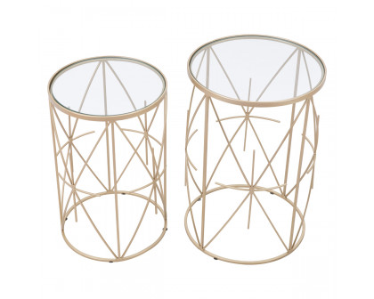 ZUO - Hadrian Side Table (Set Of 2) in Clear/Gold