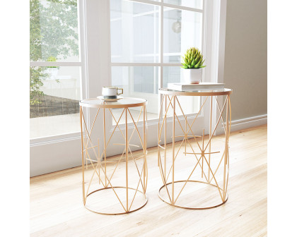 ZUO - Hadrian Side Table (Set Of 2) in Clear/Gold