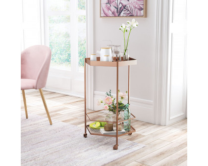 ZUO - Hex Bar Cart in Gold