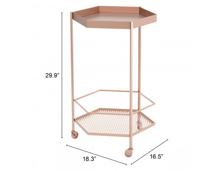 ZUO - Hex Bar Cart in Gold