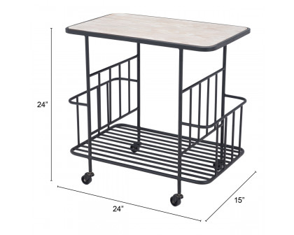 ZUO - Argus Bar Cart in Wood/Black