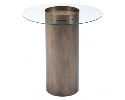 ZUO - Emi End Table in Antique Gold/Clear