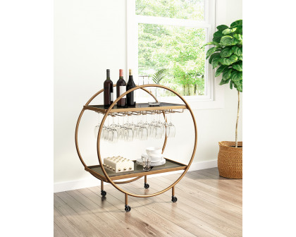 ZUO Arc Bar Cart - Gold/Black