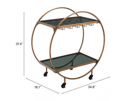 ZUO Arc Bar Cart - Gold/Black