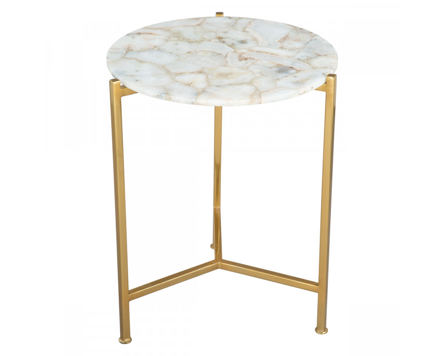 ZUO - Haru Side Table in White/Gold