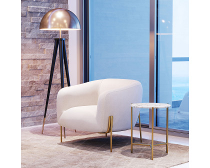 ZUO - Haru Side Table in White/Gold