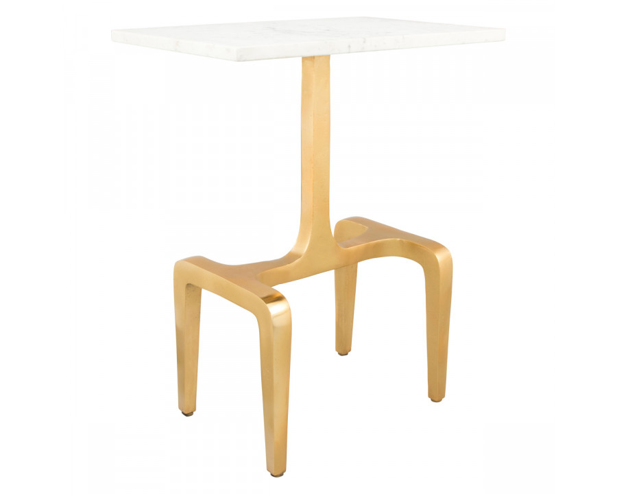 ZUO - Clement Side Table in White/Gold