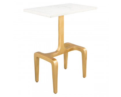 ZUO™ Clement Side Table - White/Gold