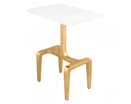 ZUO™ Clement Side Table - White/Gold