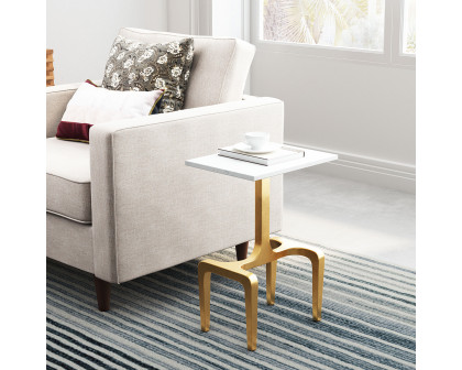 ZUO™ Clement Side Table - White/Gold