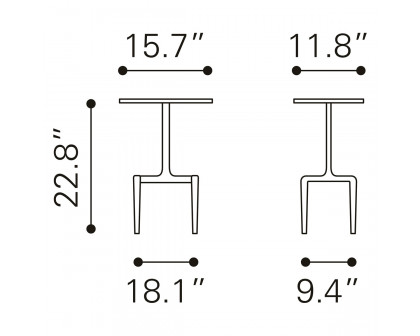 ZUO™ Clement Side Table - White/Gold