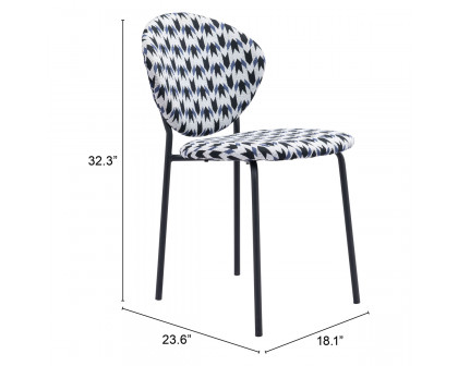 ZUO Clyde Dining Chair (Set Of 2) - Houndstooth/Black