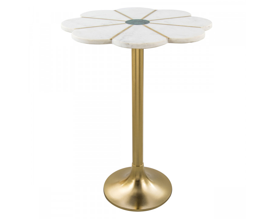 ZUO - Scallop Side Table in White/Green/Gold