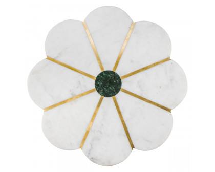 ZUO - Scallop Side Table in White/Green/Gold