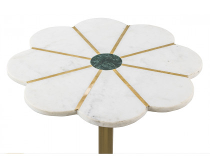 ZUO - Scallop Side Table in White/Green/Gold