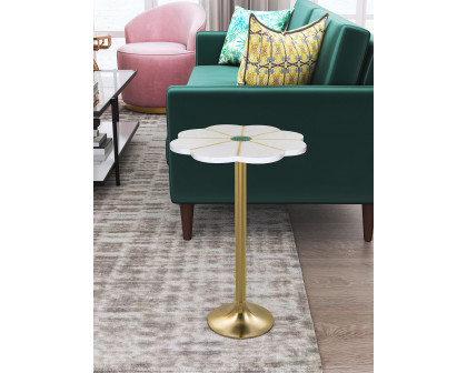 ZUO - Scallop Side Table in White/Green/Gold