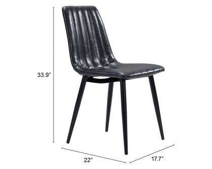 ZUO Dolce Dining Chair (Set Of 2) - Vintage Black/Black